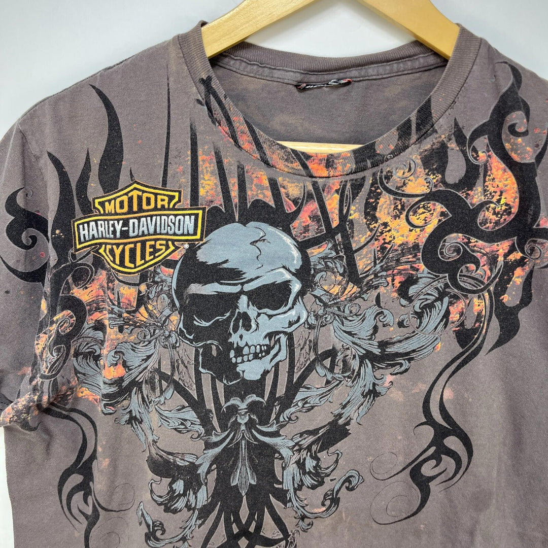 Vintage Harley-Davidson Web Skull Tシャツ Vintage Harley-Davidson Skull MMA Y2K T-Shirt AOP Large – Hukay