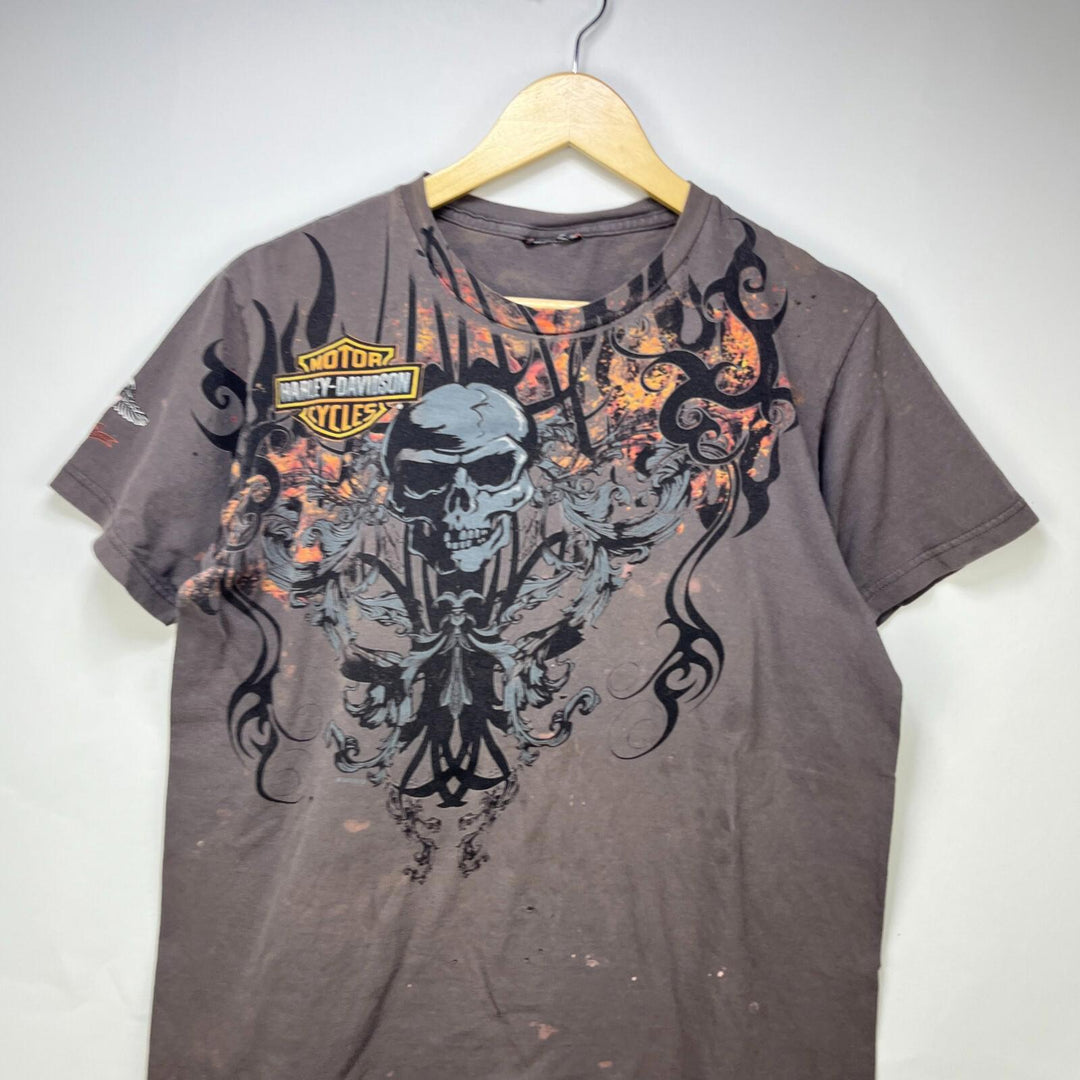 Vintage Harley-Davidson Skull MMA Y2K T-Shirt AOP Large – Hukay